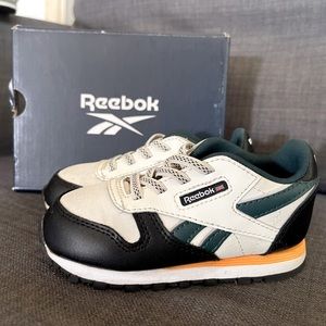 Reebok Shoe Toddler Size 7 Teal Black Running Training Stretch Lace Sneakers